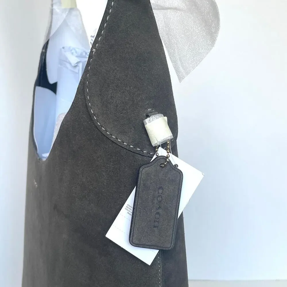 Coach Brooklyn 39 Shoulder Bag Olive Suede Leather Hobo Brass CW636